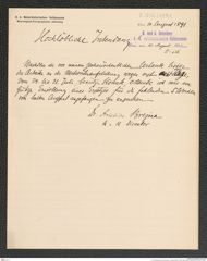 k.k. naturhistorisches Hofmuseum, Intendanzakten 1885-1896 (Hauer), Aktenzahl Z.516/1891, Seite 1